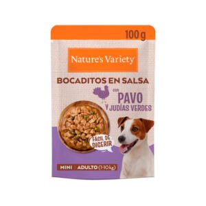 Nature's Variety Bocaditos en Salsa con Pavo y Judías Verdes - Comida Húmeda para Perro