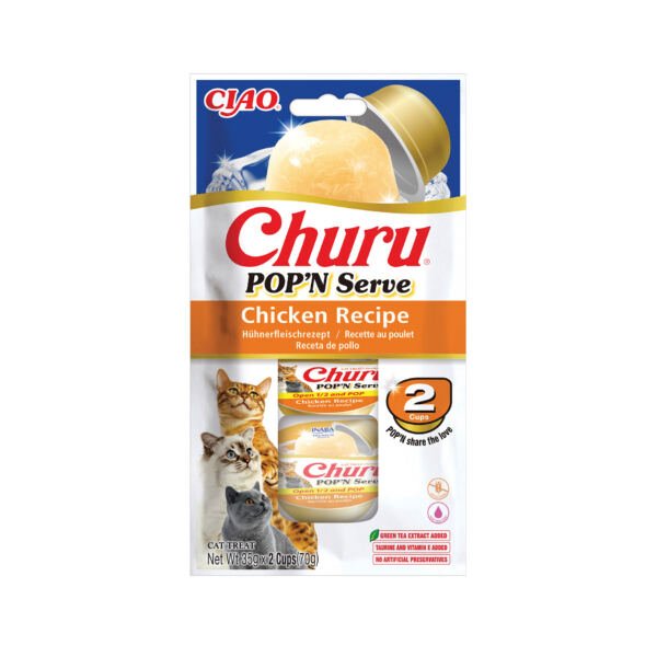 Churu Cat Pop'N Serve de Pollo 2x35g - Snack para Gato