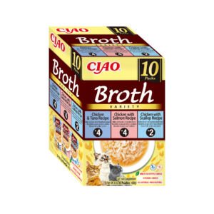Churu Broth Multipack Salmón, Atún y Vieira 10x40 g - Comida Húmeda para Gato