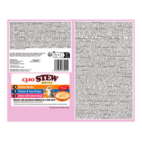 Stew Cat Multipack Receta de Pollo con Atún y Salmón 10x40g - Comida Húmeda para Gato