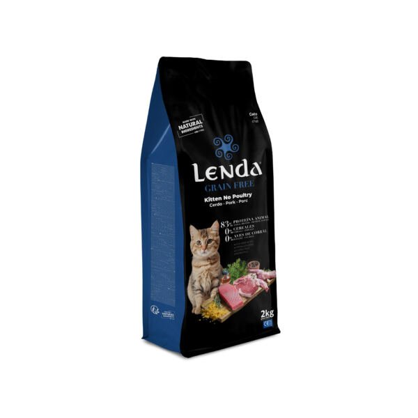 2KG MOCKUP KITTEN FRONT Lenda Kitten Cerdo Grain Free - Pienso para Gatito