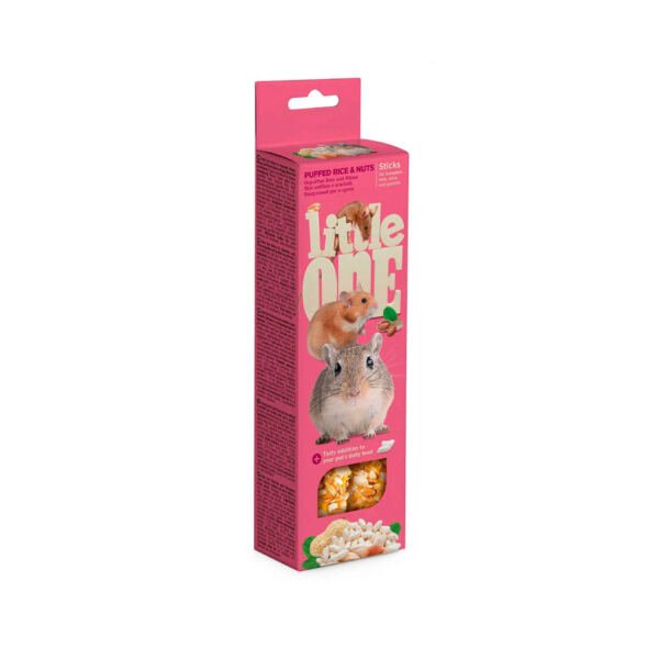 4602533784592 + 4602533784462 Little One Barritas con Arroz Inflado y Frutos Secos - Especial para Roedores