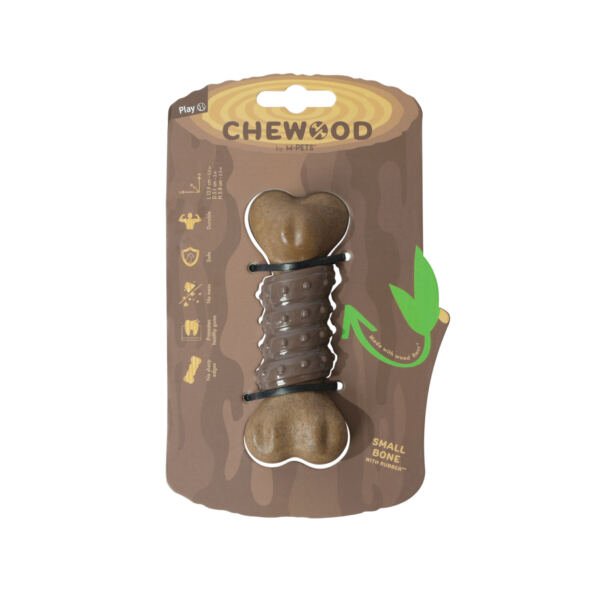 M-Pets Chewood Hueso con Goma - Juguete para Perro