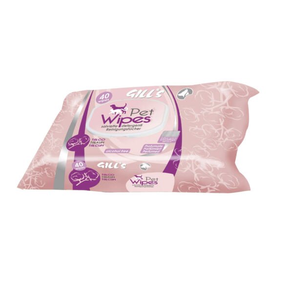 GILL´S Toallitas Higiénicas Talco - Higiene para Perro y Gato