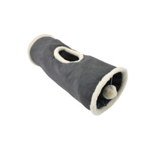 Nayeco Túnel Soft Gris Blanco - Juguete para Gato