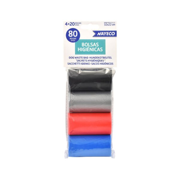 Nayeco Bolsas Higiénicas 4 Rollos Colores Surtidos – Especial para Perro_8427458844000 Nayeco Bolsas Higiénicas Colores Surtidos - Higiene para Perro