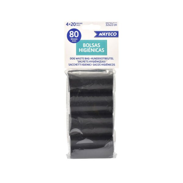 Nayeco Bolsas Higiénicas 4 Rollos Negro – Especial para Perro_8427458844017 Nayeco Bolsas Higiénicas Negro - Higiene para Perro