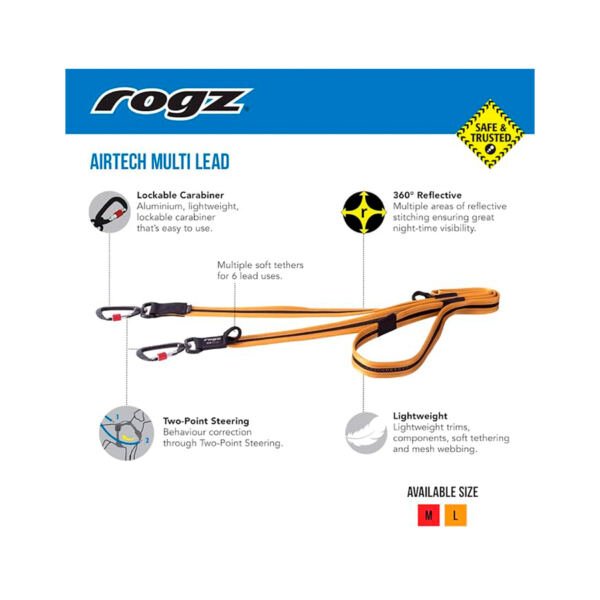 649510057816_1 Rogz Cable Múltiple Grande Airtech - Accesorio para Perro