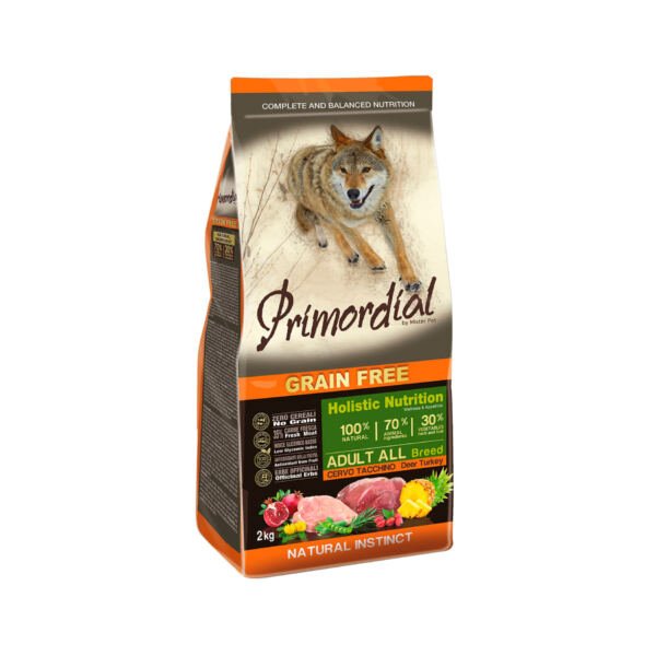 Primordial Adult Ciervo y Pavo Grain Free – Pienso para Perro