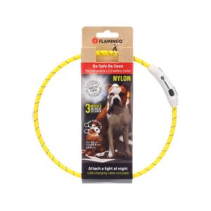 Flamingo Collar Visio Light de Nylon Reflectante - Accesorio para Perro