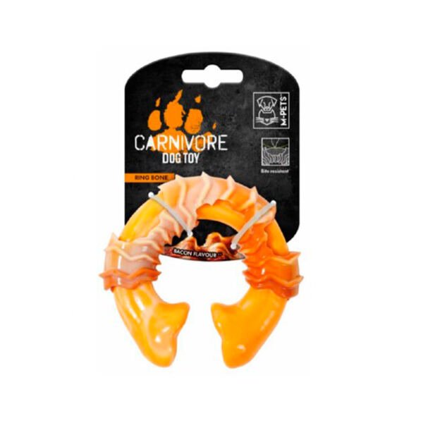 6953182725787_10,8x9,7x3,6cm M-Pets Carnivore Ring Bone Bacon - Juguete para Perro