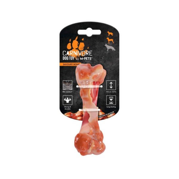 6953182754985 M-Pets Carnivore con Forma de Hueso Sabor a Bacon - Juguete para Perro