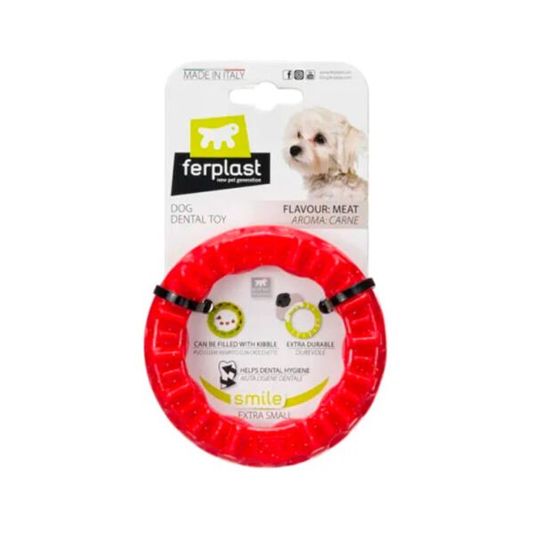 8010690186504 Ferplast Mordedor Ring Smile Rojo - Juguete para Perro