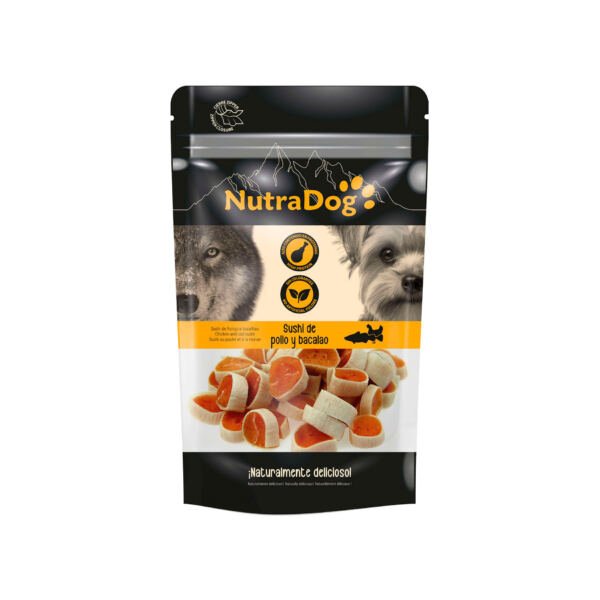 8434744040831+8434744042514 Nutradog Sushi de Pollo y Bacalao - Snack para Perro