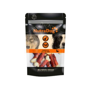 NutraDog Huesitos de Pato con Calcio - Snack para Perro