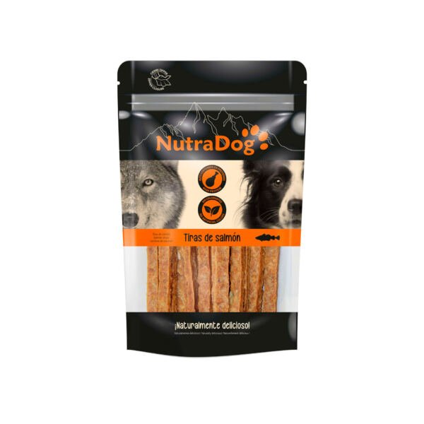 8434744042613+8434744042620 NutraDog Tiras de Salmón - Snack para Perro