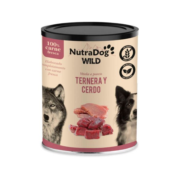 8434744043092+8434744043122+8434744043153 Nutradog Wild Lata de Ternera y Cerdo - Comida Húmeda para Perro
