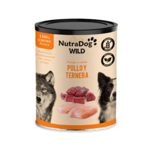 8434744043108+8434744043139+8434744043160 Nutradog Wild Lata de Pollo y Ternera - Comida Húmeda para Perro