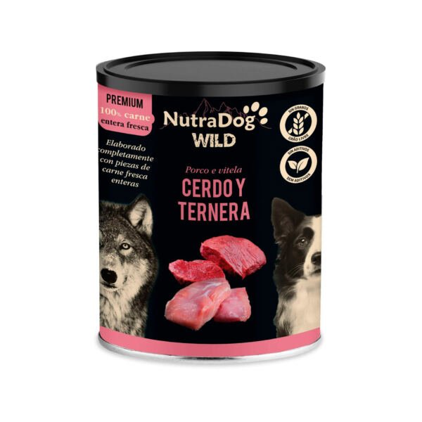 Nutradog Wild Premium Lata de Cerdo y Ternera - Comida Húmeda para Perro