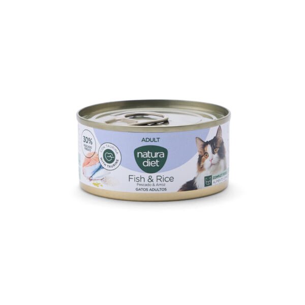 Natura Diet Adult Pescado y Arroz Paté - Comida Húmeda para Gato