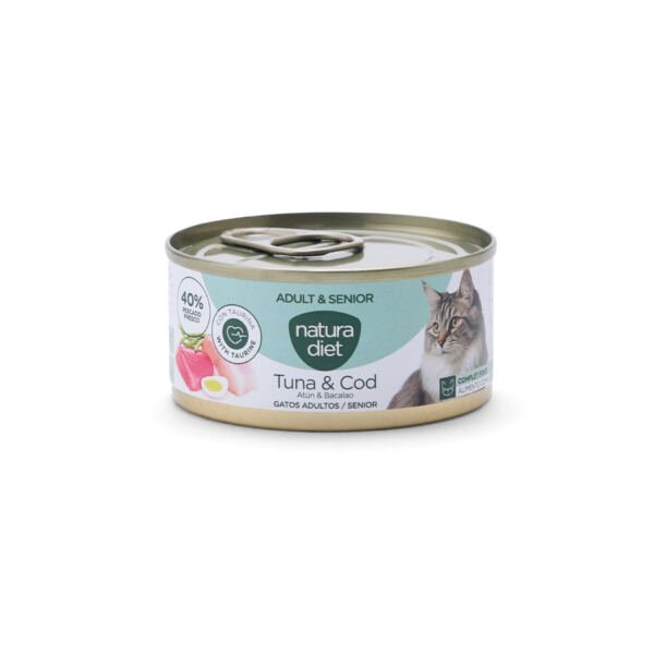 8436596675827_AdultSenior TunaCod85g Natura Diet Adult & Senior Atún y Bacalao Paté - Comida Húmeda para Gato