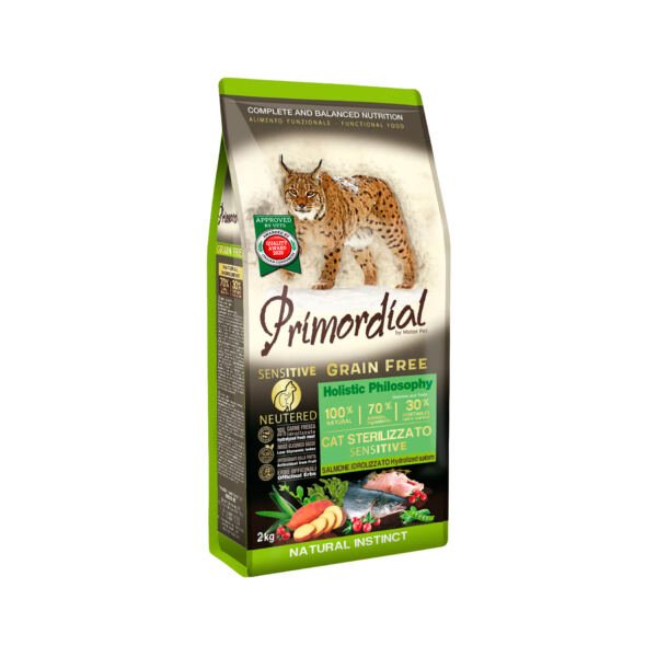 Primordial Adulto Esterilizado Sensitive Salmón Grain Free – Pienso para Gato