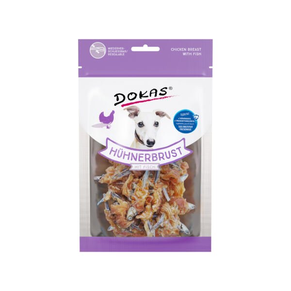 Dokas Snack Trozos Pechuga de  Pollo y Pescado - Snack para Perro