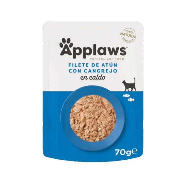 5060708563202 Applaws Sobre Atún y Cangrejo en Caldo - Comida Húmeda para Gato