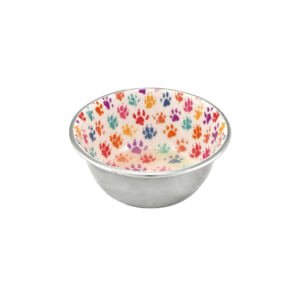 Nayeco Comedero Inox Huella Multicolor - Accesorio para Perro y Gato