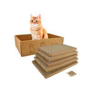 Nayeco Rascador Cartón con Remcabios y Catnip - Accesorio para Gato