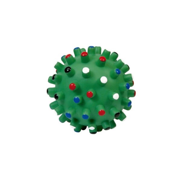 8427458845625 + 8427458845632_verde Nayeco Pelota Vinilo con Puntitas de Colores - Juguete para Perro