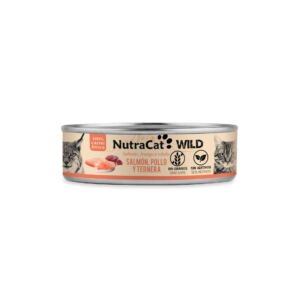 NutraCat Wild Lata de Salmón, Pollo y Ternera - Comida Húmeda para Gato