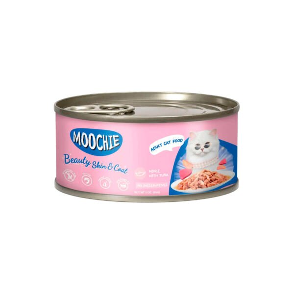 8859710203360 Moochie Skin & Coat Paté de Atún y Pollo - Comida Húmeda para Gato