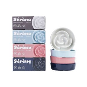 M-Pets Serene Comedero Cerámica Flor - Accesorio para Perro y Gato