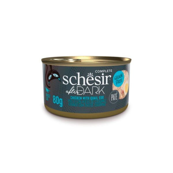 8005852142115_920084 Schesir After Dark Lata Pollo y Huevo de Codorniz en Paté - Comida Húmeda para Gato
