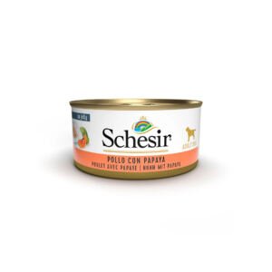 Schesir Lata Pollo con Papaya en Gelatina - Comida Húmeda para Perro