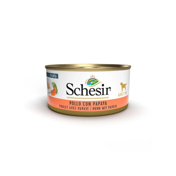 8005852613707_920220 Schesir Lata Pollo con Papaya en Gelatina - Comida Húmeda para Perro