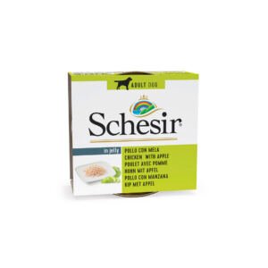 Schesir Lata Pollo con Manzana en Gelatina - Comida Húmeda para Perro