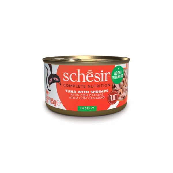 Schesir Lata Atún con Gambas en Gelatina - Comida Húmeda para Gato