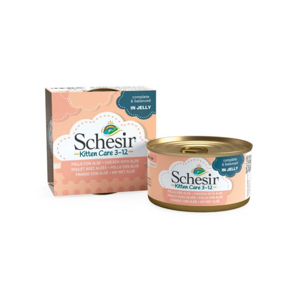 Schesir Kitten Lata Atún con Aloe en Gelatina - Comida Húmeda para Gatito