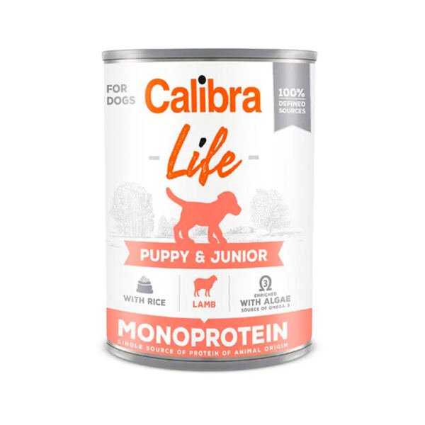 Calibra Life Lata Cordero y Arroz Monoprotein - Comida Húmeda para Cachorro