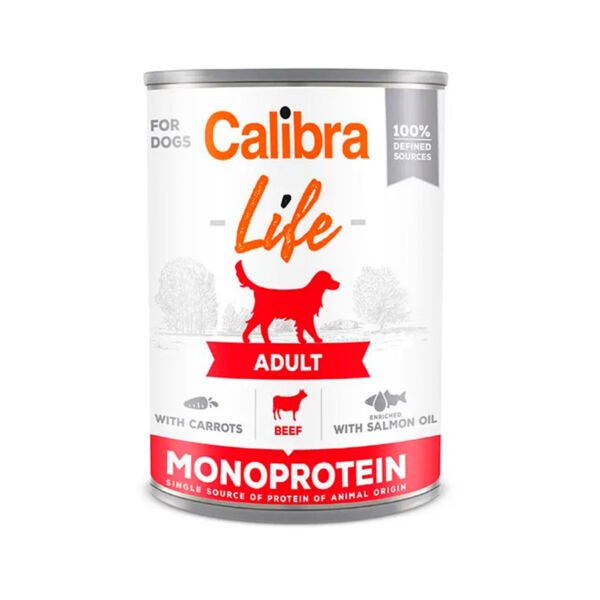 Calibra Life Lata Ternera con Zanahorias Monoprotein - Comida Húmeda para Perro
