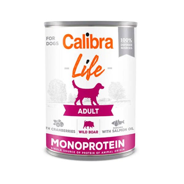 Calibra Life Lata Jabalí con Arándanos Monoprotein - Comida Húmeda para Perro