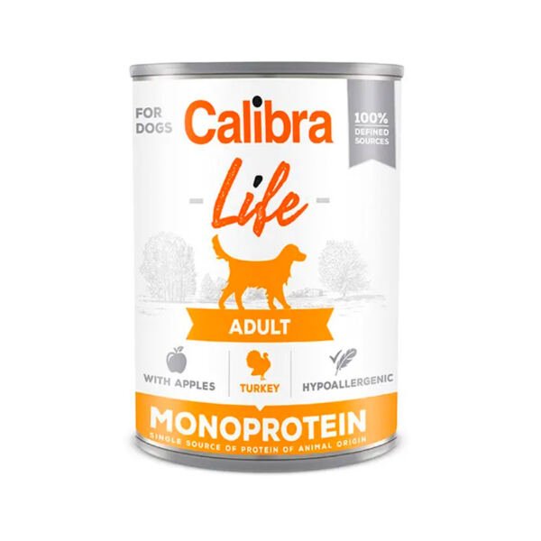 Calibra Life Lata Pavo con Manzanas Monoprotein - Comida Húmeda para Perro
