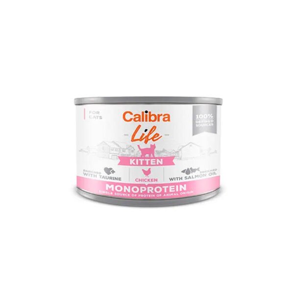 Calibra Life Lata Pollo Monoprotein - Comida Húmeda para Gatito
