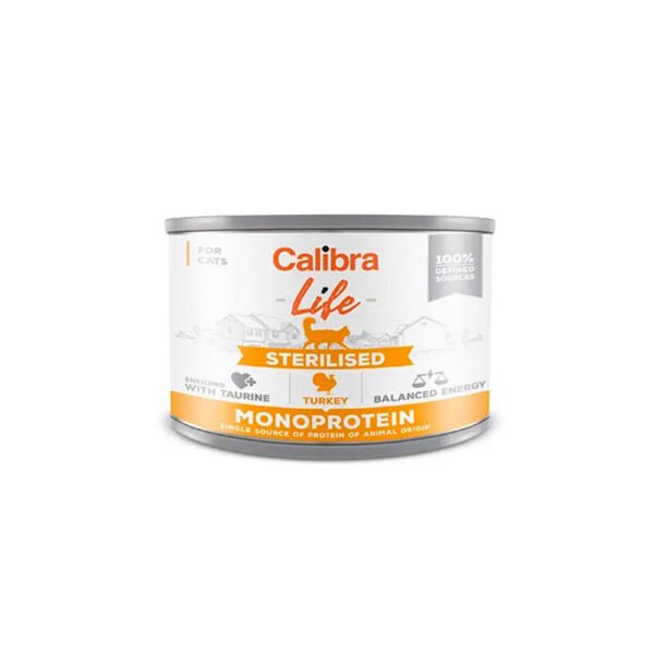 8594062080275 Calibra Life Lata Sterilised de Pavo Monoprotein - Comida Húmeda para Gato