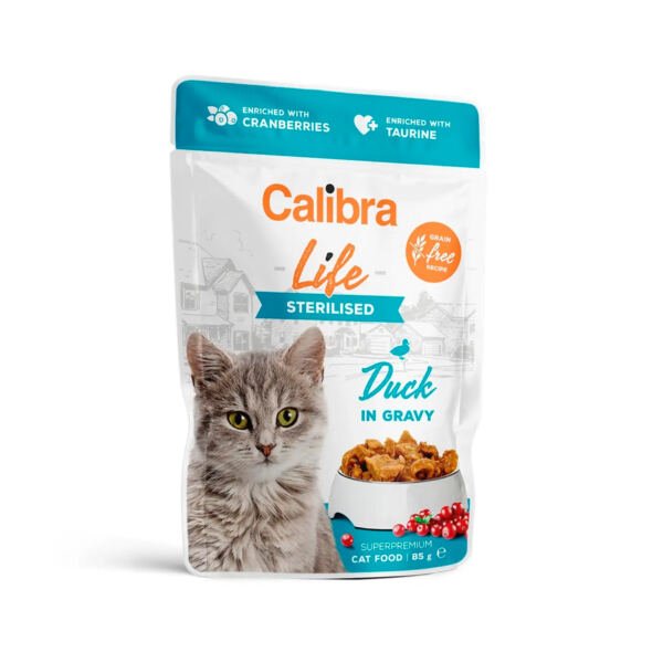 Calibra Life Sobre Sterilised Pato y Arándanos en Salsa - Comida Húmeda para Gato